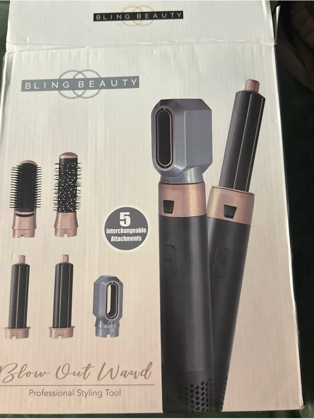 Bling Beauty Blow Out Wand - Black and Rose Gold